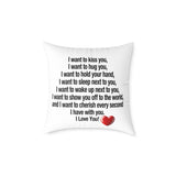 Romantic Love Quote Throw Pillow – I Love You Gift for Her or Him, Anniversary, Valentine’s Day, Bedroom Decor, Cute Couples Gift