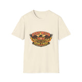 Stay Wild Stay Free Eagle Vintage Varsity T‑Shirt | Rebellion Division Retro Grunge Freedom Graphic Tee for Men & Women