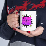 Love Is My Super Power Mug - Inspirational Quote Coffee Cup, Superhero Valentine Gift for Her Him, Motivational 11oz 15oz