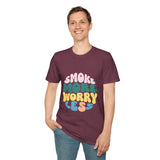 Smoke More Worry Less |  Funny Quote, Weed, Smoking, No More Stress | Unisex Softstyle T-Shirt