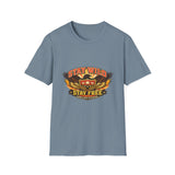 Stay Wild Stay Free Eagle Vintage Varsity T‑Shirt | Rebellion Division Retro Grunge Freedom Graphic Tee for Men & Women
