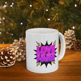 Love Is My Super Power Mug - Inspirational Quote Coffee Cup, Superhero Valentine Gift for Her Him, Motivational 11oz 15oz