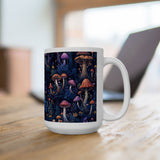 Mushroom Lovers 15 ounce White Ceramic Novelty Mug | Perfect Gift For Hikers, Outdoor Wildlife and Plant Enthusiasts