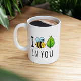 I Bee Leaf in You Mug - Cute Bee Pun Coffee Mug - Motivational Gift for Friends, Coworkers, Teachers - 11 oz or 15 oz Mug - I Believe In You
