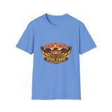 Stay Wild Stay Free Eagle Vintage Varsity T‑Shirt | Rebellion Division Retro Grunge Freedom Graphic Tee for Men & Women
