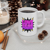 Love Is My Super Power Mug - Inspirational Quote Coffee Cup, Superhero Valentine Gift for Her Him, Motivational 11oz 15oz