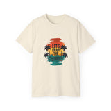 Let’s Enjoy The Summer T-Shirt - Retro Sunset Palm Tree Graphic Tee - Beach Vacation Shirt - Summer Vibes Gift for Men & Women