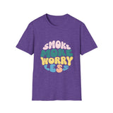 Smoke More Worry Less |  Funny Quote, Weed, Smoking, No More Stress | Unisex Softstyle T-Shirt