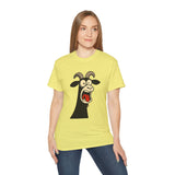 Shocked Screaming Cartoon Goat T-Shirt - Funny Cartoon Goat Tee - Unisex Shirt in 15 Colors - Farm Animal Humor Gift Idea