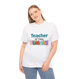 Teacher of Tiny Humans Shirt - Preschool Teacher Tee, Kindergarten Teacher Gift, Cute Rainbow Teacher T-Shirt for Women