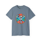 Skeleton Hawaiian T-Shirt - Funny Tropical Beach Sunset Tee - Cool Summer Vacation Shirt - Retro Fedora Graphic Tee - Halloween