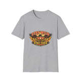 Stay Wild Stay Free Eagle Vintage Varsity T‑Shirt | Rebellion Division Retro Grunge Freedom Graphic Tee for Men & Women