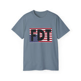 FDT Upside Down USA Flag T-shirt - Patriotic Political Statement Tee American Flag - In Distress, Pain - Anti Trump - FDT - American Flag