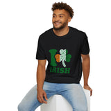 I Love Irish Shamrock T-Shirt, St Patrick's Day Shirt, Irish Pride Clover Graphic Tee, Unisex Black Gift for Men Women Adults