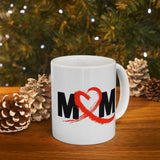 Mom | Mother's Day Gift, Moms Love, I Love You Mom, Valentine's Day | White Ceramic Novelty 11/15oz Mug