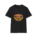 Stay Wild Stay Free Eagle Vintage Varsity T‑Shirt | Rebellion Division Retro Grunge Freedom Graphic Tee for Men & Women