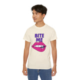 Playful Graphic Tee, "Bite Me" Funny T-Shirt, Unisex Cotton Tee, Casual Wear, Gift for Him or Her, Statement Shirt