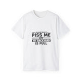 Funny Backyard Warning T-Shirt - Please Don't Piss Me Off Shirt - Sarcastic Gift Tee for Men, Women, Outdoor Humor Shirt