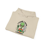 Alien 'I Came, I Saw, I Forgot' Hoodie – Funny Stoner Extraterrestrial Pullover