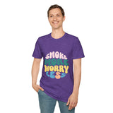 Smoke More Worry Less |  Funny Quote, Weed, Smoking, No More Stress | Unisex Softstyle T-Shirt