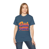 Pride Power T-Shirt | Retro Gradient LGBTQ+ Shirt | Bold Empowerment Graphic Tee | Gay Pride Festival Unisex Top