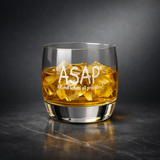 ASAP Whiskey Glass - "Alcohol Solves All Problems" Engraved 6 oz Tumbler | Modern Minimalist Barware Gift