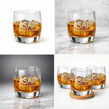 ASAP Whiskey Glass - "Alcohol Solves All Problems" Engraved 6 oz Tumbler | Modern Minimalist Barware Gift