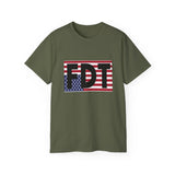 FDT Upside Down USA Flag T-shirt - Patriotic Political Statement Tee American Flag - In Distress, Pain - Anti Trump - FDT - American Flag