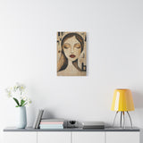 Abstract Woman Face Canvas Wall Art - 16x24 Modern Geometric Portrait Print, Minimalist Line Art Decor for Living Room or Office