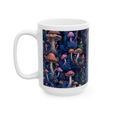 Mushroom Lovers 15 ounce White Ceramic Novelty Mug | Perfect Gift For Hikers, Outdoor Wildlife and Plant Enthusiasts