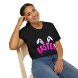 Funny Easter Bunny Ears T-Shirt, Pink Drip Easter Graphic Tee, Cute Holiday Shirt for Women Men Kids Spring Gift