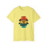 Let’s Enjoy The Summer T-Shirt - Retro Sunset Palm Tree Graphic Tee - Beach Vacation Shirt - Summer Vibes Gift for Men & Women