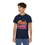 Pride Power T-Shirt | Retro Gradient LGBTQ+ Shirt | Bold Empowerment Graphic Tee | Gay Pride Festival Unisex Top