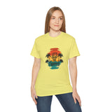 Let’s Enjoy The Summer T-Shirt - Retro Sunset Palm Tree Graphic Tee - Beach Vacation Shirt - Summer Vibes Gift for Men & Women