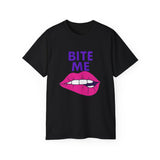 Playful Graphic Tee, "Bite Me" Funny T-Shirt, Unisex Cotton Tee, Casual Wear, Gift for Him or Her, Statement Shirt