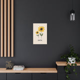 Smile Yellow Daisy Wall Art Print - 16x24 Floral Motivational Canvas Decor for Bedroom, Office, Nursery or Living Room