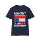 Democracy Not Dictatorship T Shirt, Patriotic American Flag Shirt, Freedom of Speech Tee, Political Statement Shirt, USA Gift for Patriots