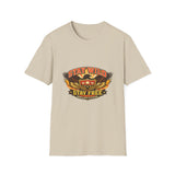 Stay Wild Stay Free Eagle Vintage Varsity T‑Shirt | Rebellion Division Retro Grunge Freedom Graphic Tee for Men & Women