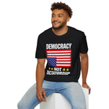 Democracy Not Dictatorship T Shirt, Patriotic American Flag Shirt, Freedom of Speech Tee, Political Statement Shirt, USA Gift for Patriots