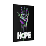 "HOPE" 16x24 Framed Wall Art | Neon Dripping Hand Design, Blacklight Aesthetic, Modern Home & Office Décor, Inspiring Canvas Print