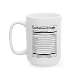 Personalized Dachshund Facts2 | Doxy, Doggy, Puppy, Dog Lovers, Puppy Lovers, Dachshund Lovers | White Ceramic Novelty 11/15oz Mug