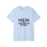 Funny Backyard Warning T-Shirt - Please Don't Piss Me Off Shirt - Sarcastic Gift Tee for Men, Women, Outdoor Humor Shirt