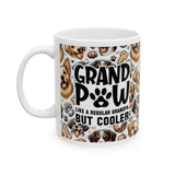 Grand Paw... Like A Regular GrandPa But Cooler! |  Gift For Dog Lover Grandpa's Coffee/Tea Cup | White Ceramic Novelty 11/15oz Mug
