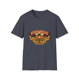 Stay Wild Stay Free Eagle Vintage Varsity T‑Shirt | Rebellion Division Retro Grunge Freedom Graphic Tee for Men & Women