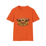 Stay Wild Stay Free Eagle Vintage Varsity T‑Shirt | Rebellion Division Retro Grunge Freedom Graphic Tee for Men & Women