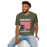 Democracy Not Dictatorship T Shirt, Patriotic American Flag Shirt, Freedom of Speech Tee, Political Statement Shirt, USA Gift for Patriots