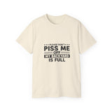 Funny Backyard Warning T-Shirt - Please Don't Piss Me Off Shirt - Sarcastic Gift Tee for Men, Women, Outdoor Humor Shirt