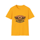 Stay Wild Stay Free Eagle Vintage Varsity T‑Shirt | Rebellion Division Retro Grunge Freedom Graphic Tee for Men & Women