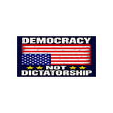 Democracy Not Dictatorship Bumper Sticker, Distressed Upside Down US Flag Decal, Waterproof Political Vinyl Sticker for Car, Truck, Laptop