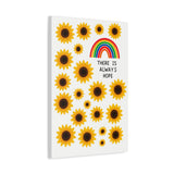 There Is Always Hope | Hopeful Sunflower Rainbow Canvas Art Print, Wall Decor, Home Decor, Gift for Friends, Inspirational Quote Art